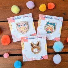 Load image into Gallery viewer, Pets in Pokemon Hats Wooden Pins (Free US Shipping)
